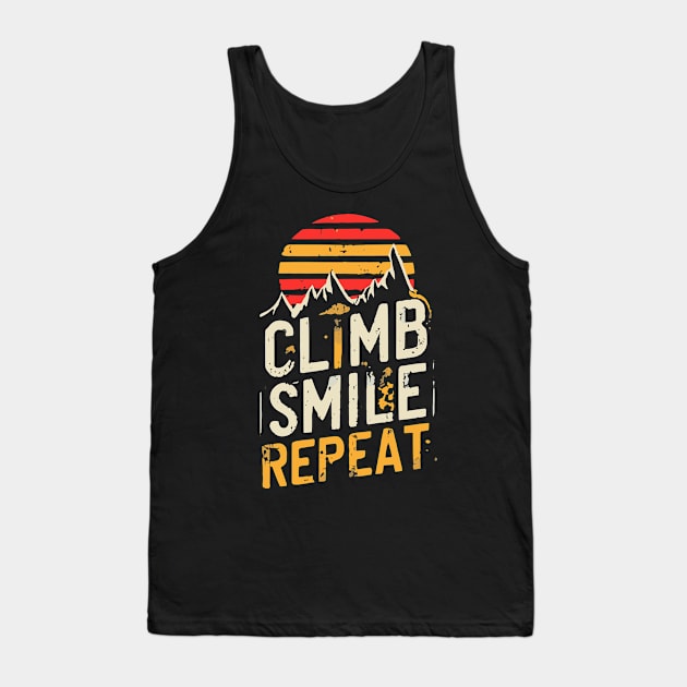 Free Climbing Boulderer Mountain Rock Bouldering Climber Gym Retro Tank Top by AimArtStudio